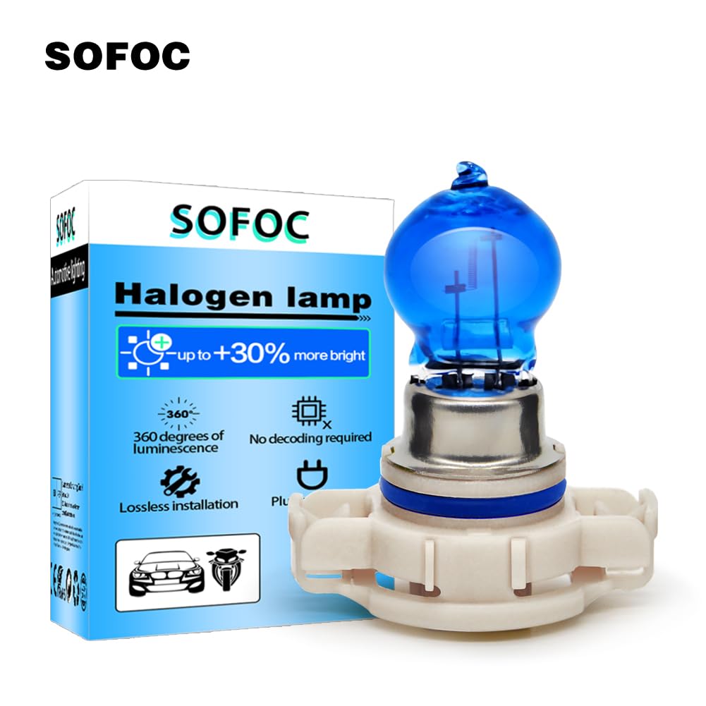 SOFOC PS24W Auto Tagfahrlicht Nebelscheinwerfer Blinker Bremslicht Rücklicht 24W Weiß 2 Stück