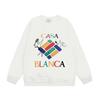 Casa spring and summer fantasy door starry sky castle casa letter long sleeve crew neck sweater couple T-shirt men and women couples