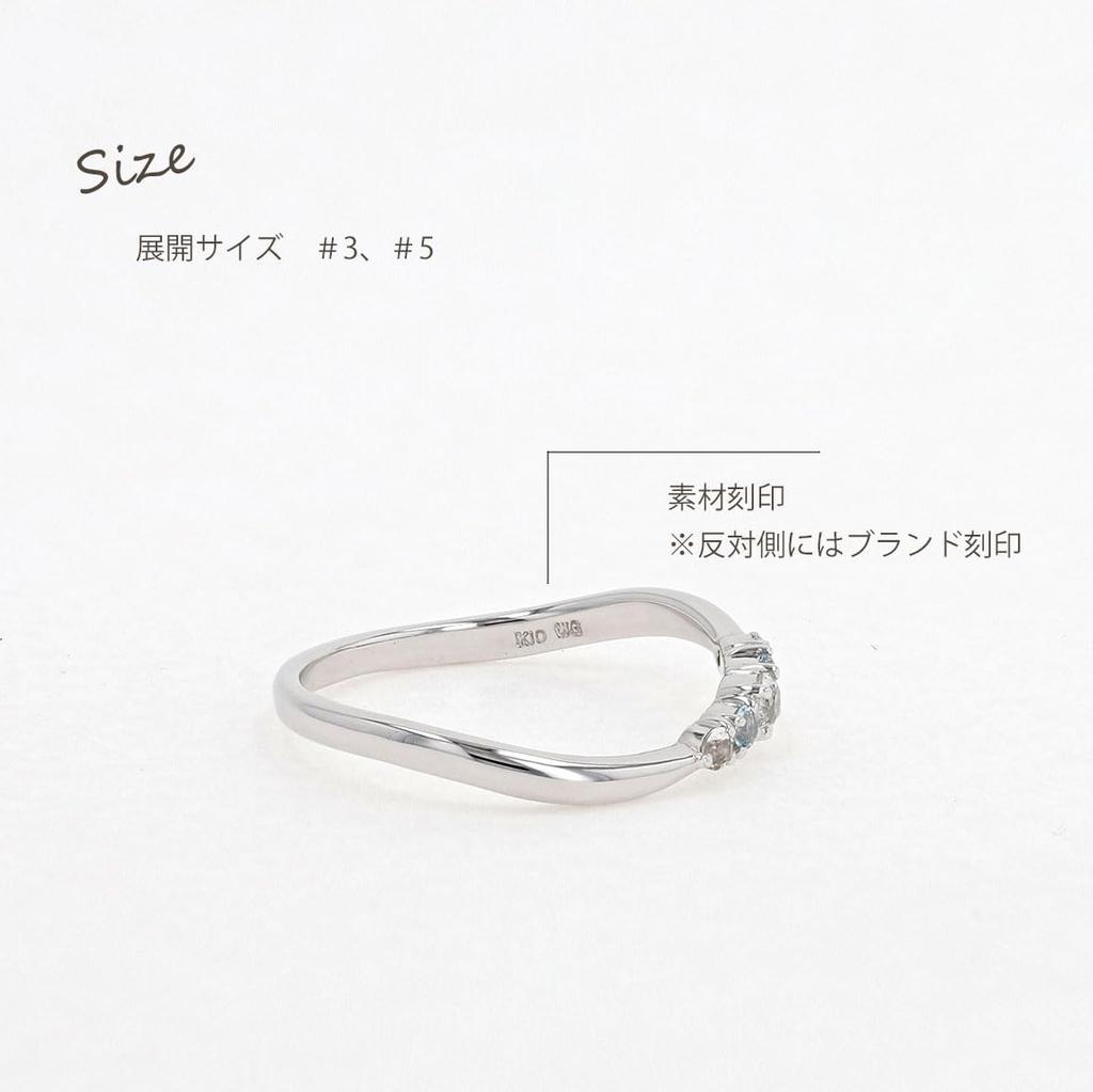 Pinky and Diane 10K White Gold Pinky Ring with White Topaz and Colored Wave Pure and Perfect as a Lucky Bag or Gift for the Little Size 3 Topaz,