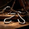 Horse Bit Curb Chain Hook Pair, Silver Stainless Steel Fittings with Direct Hook-On Structure for Routine Gear Assembly and Maintenance