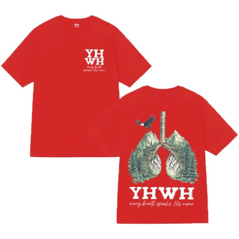 T-shirt Grafica Cristiana Gesù Yhwh Cotone Comfort Manica Corta T-shirt Estiva Uomo Donna Moda Girocollo Harajuku T-shirt Accogliente