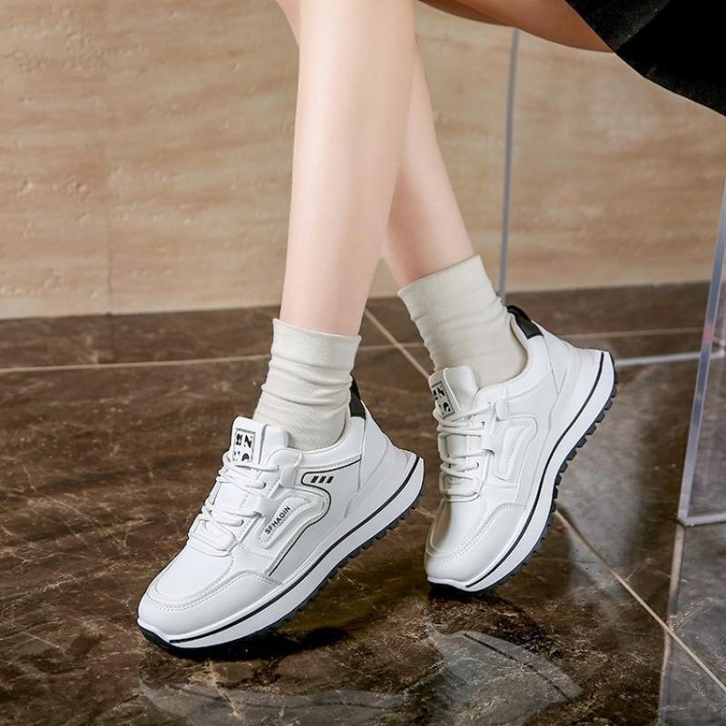 Taizhou Rubber Sole White Sneakers Women's Spring New Platform Running Shoes College Style Fashion