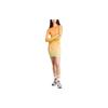 Adidas Originals Logo Print Striped Slim Fit Short Sleeve Dress Women Dresses Orange JF8266