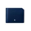Solid Color Minimalist 6 Card Slot Leather Wallet Men Wallet Midnight-Blue 130059