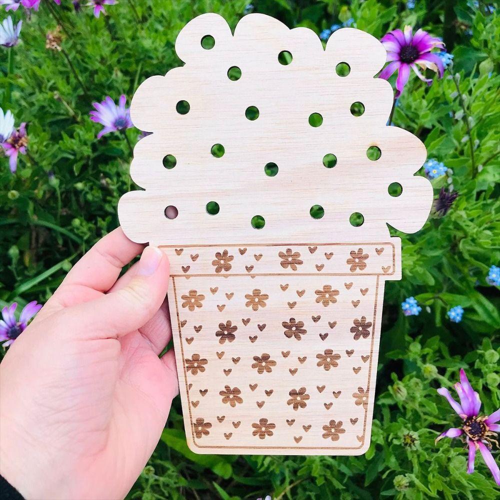 

2pcs Vintage Wooden Flower Racks Natural Games Adventure Boards Flower Display Stands Outdoor Wood