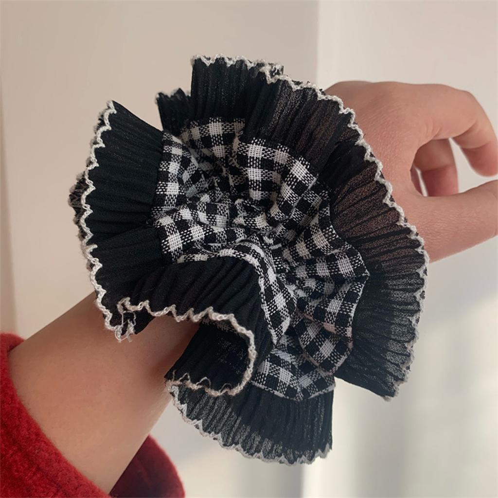 Designer Lace Hair Rope Hair Bun Scrunchies Elastic Hair Rope Big Hair Scrunchy Vintage Hair Bands Female Accessories