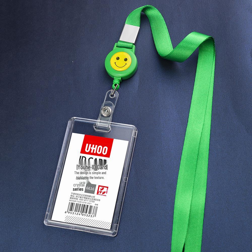 Acrylic Stretchable Badge Holder with Retractable Lanyard for Student or Employee ID Cards