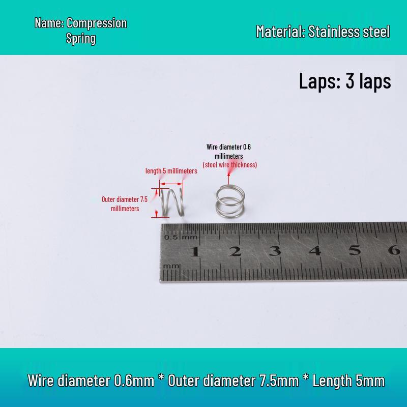 Y-förmige Edelstahl-Druckfeder, 0,6 mm Draht, 7-12 mm Außendurchmesser