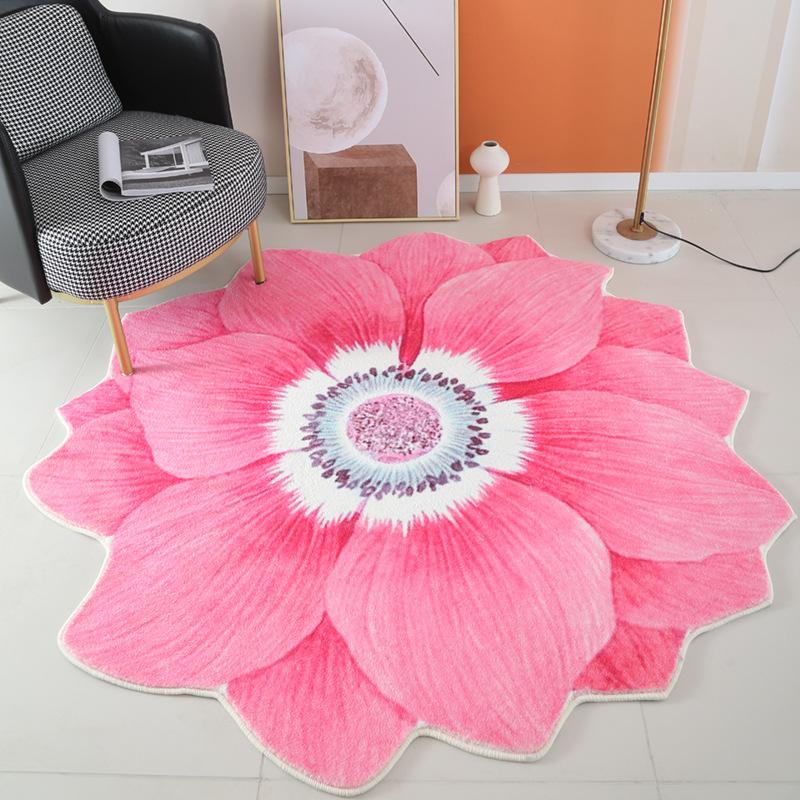 

Нерегулярный цветочный ковер для дома, гостиной, дивана, журнального столика, нескользящая подкладка, прикроватный коврик для спальни diameter 100 cm