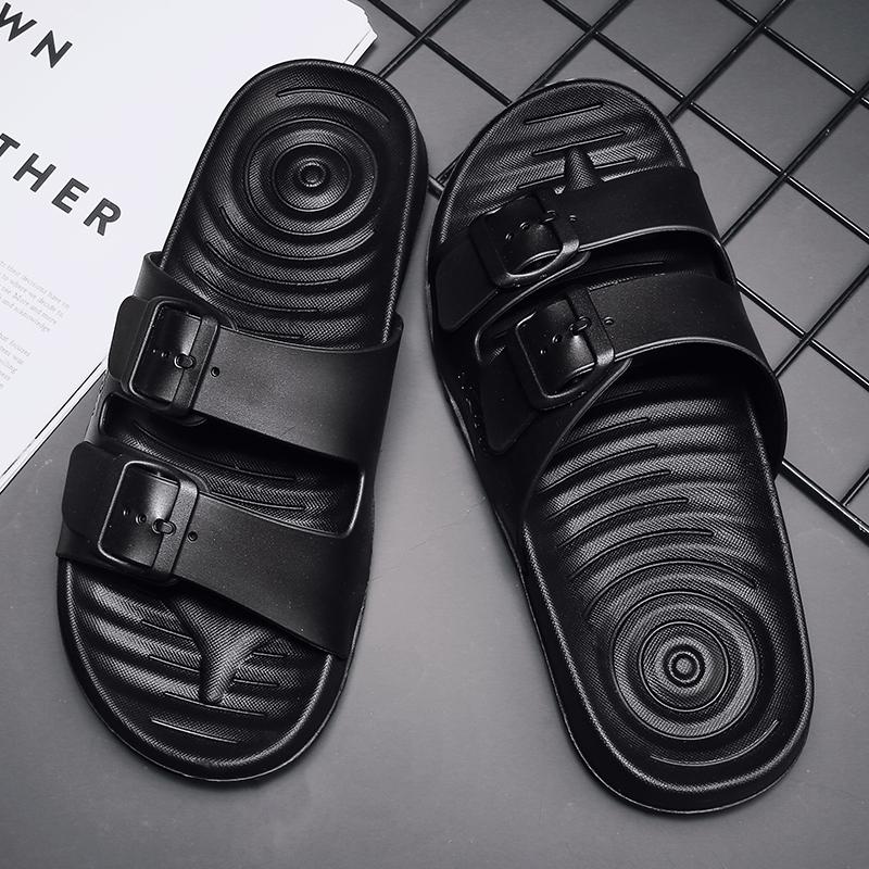 Fashion Women Lightweight Buckle Decor Fastener Large Size 45 46 Sport Sandals Sporty Black Fabric Sandals Summer Men Shoes