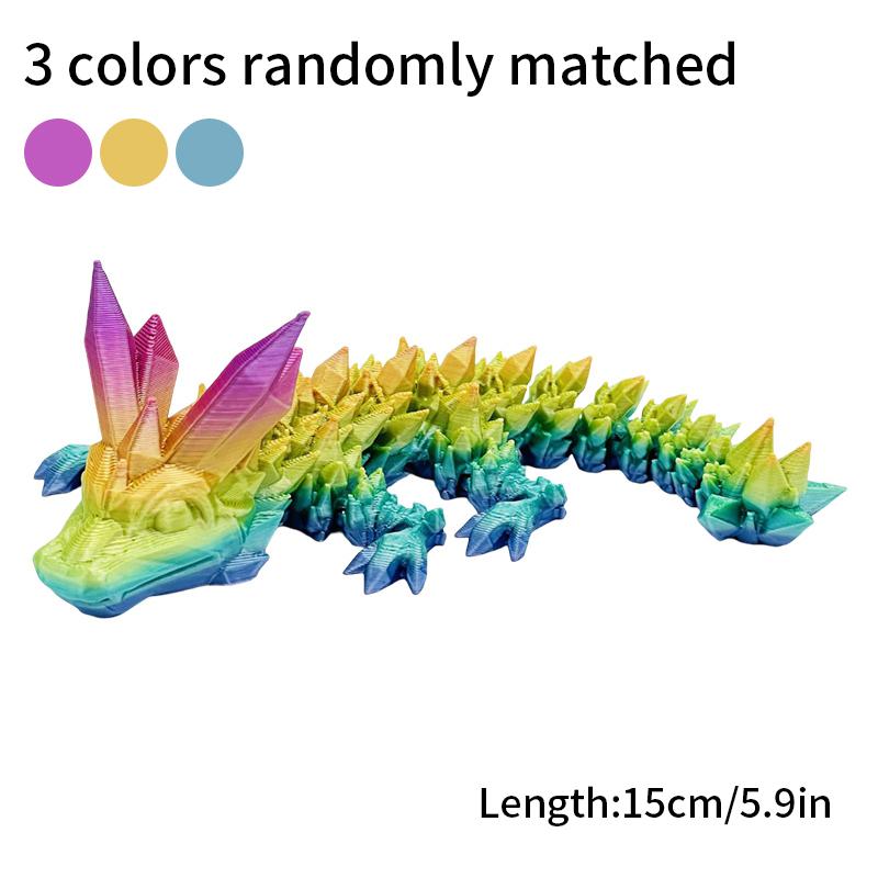 3D Printed Chinese Dragon Rotatable Dragons Kid Gifts Realistic Dragon Statue Landscaping Decoration Printed Figures Animals