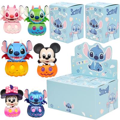 Stitch Blind Box Mickey Maus und Stitch Freunde Kürbis Serie Figur Halloween Verkleidungspuppe Dekorationsspielzeug Geburtstagsgeschenk