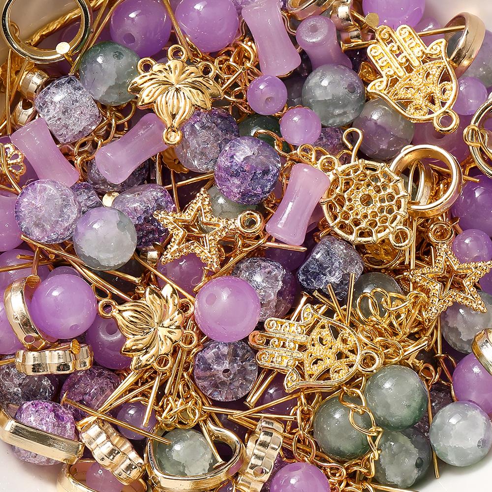 30/50g Mixed Style Glass Spacer Beads Metal Pendants Jewelry Accessories for DIY Bracelets Necklace Anklet Jewelry Making