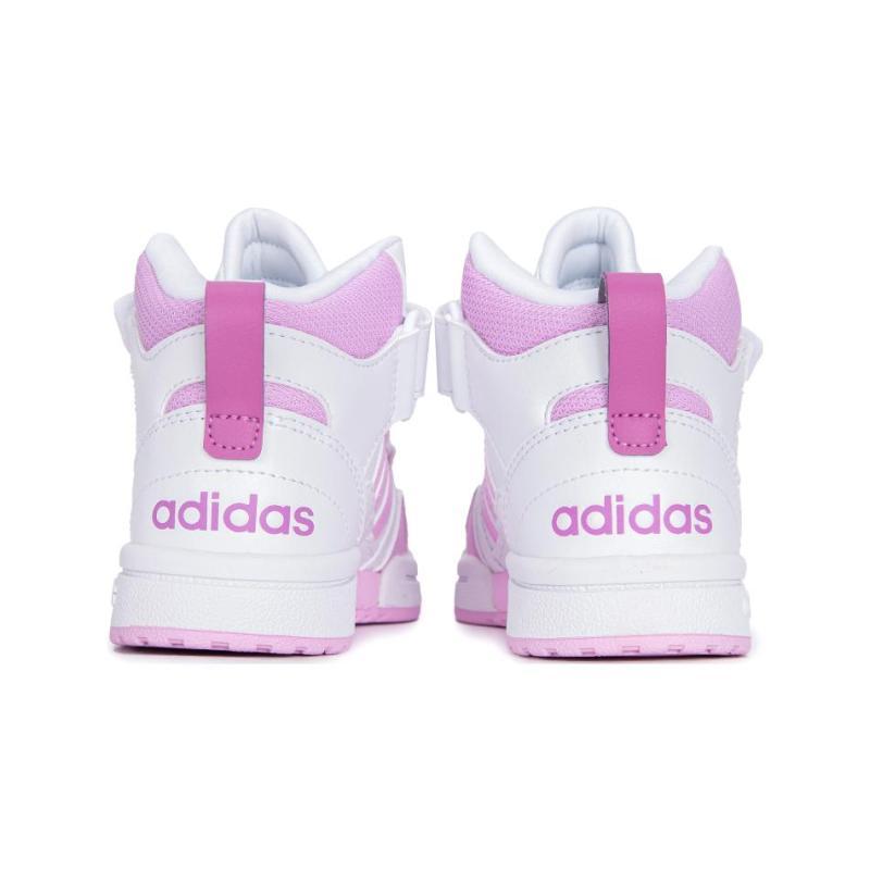 Adidas Neo Postmove Mid K Cushioned Wear-Resistant Breathable Mid-Top Kids' Skateboarding Shoes White Pink Kids' Sneakers HQ4240