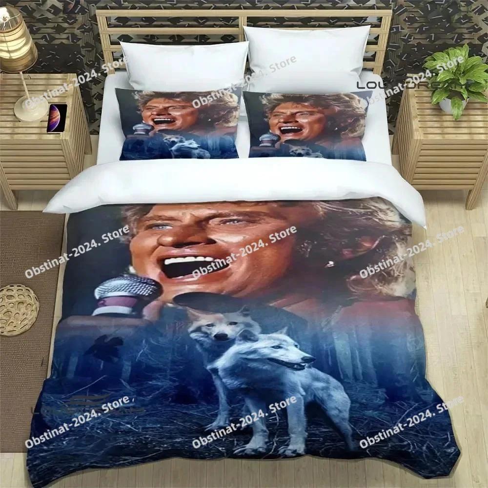 rock star Johnny Hallyday Bedding Set Duvet Cover Full Queen King Size Pillowcase Printed Bed Set Aldult Kid Bedroom Single Twin