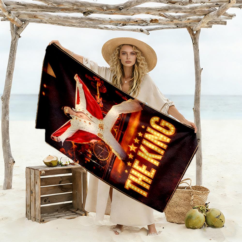 Elvis Presley Strandtuch für Strandreisen Tragbar Bedrucktes Strandtuch Outdoor-Accessoire Geburtstags-/Weihnachtsgeschenk