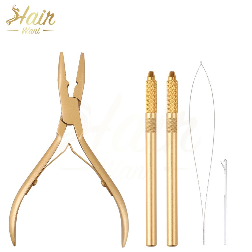Hair Extension Tool Kit  Pliers for Feathers Extensions Loop Threader Pulling Hook Tools For Hair Salon