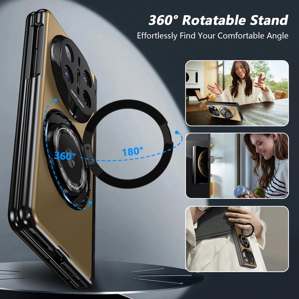 2700 Gass Strong Magnetic 360 Stand Ring Case for Huawei Mate X5 X6 XT Ultimate- Metal Hinge Protection with Screen Protector