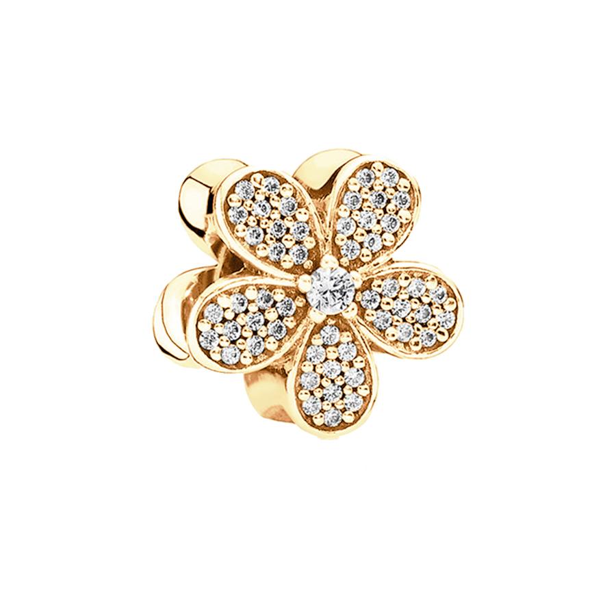 Diy Jewelry Gifts Sparkling Golden Cherry Blossom Rose In Bloom Pink Daisy Flower Lucky Clover Charm Beads Fit Original Bracelet