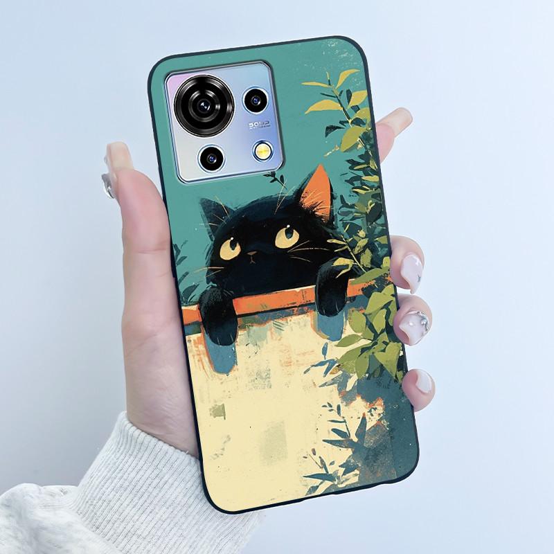 Süße Cartoon Hülle Für ZTE Blade V50 Vita 4G Bedruckte Schale Schutzhülle Weiches Silikon Schwarzes Gehäuse