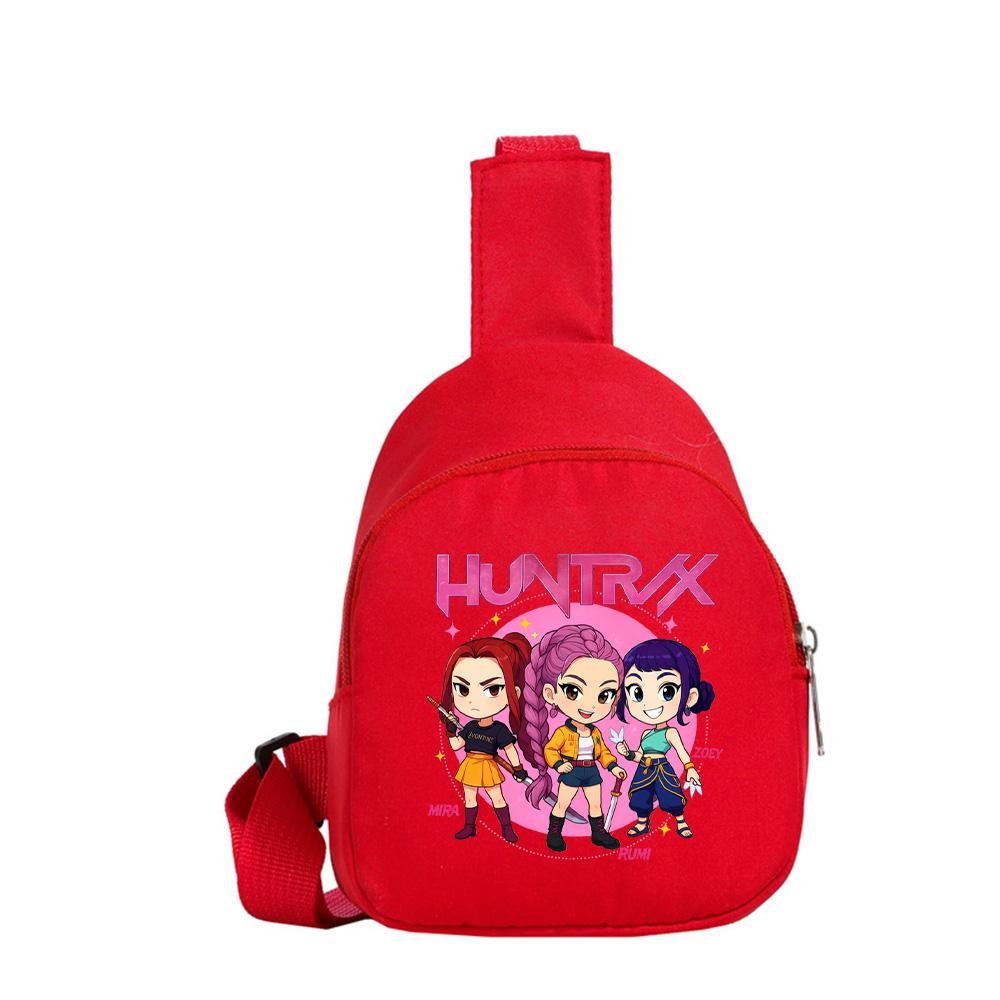 Borsello petto stampato Anime Cartoon K-Pop Demon Hunters Kawaii per Ragazzo Ragazza Borsa a spalla Studente Borsa a tracolla portatile Borsa petto di Natale Regalo per bambino