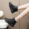 New Winter Velvet Cotton Shoes Wedge Heel Warm High-top Thick Sole Side Zipper Student Height-increasing Women's Shoes
