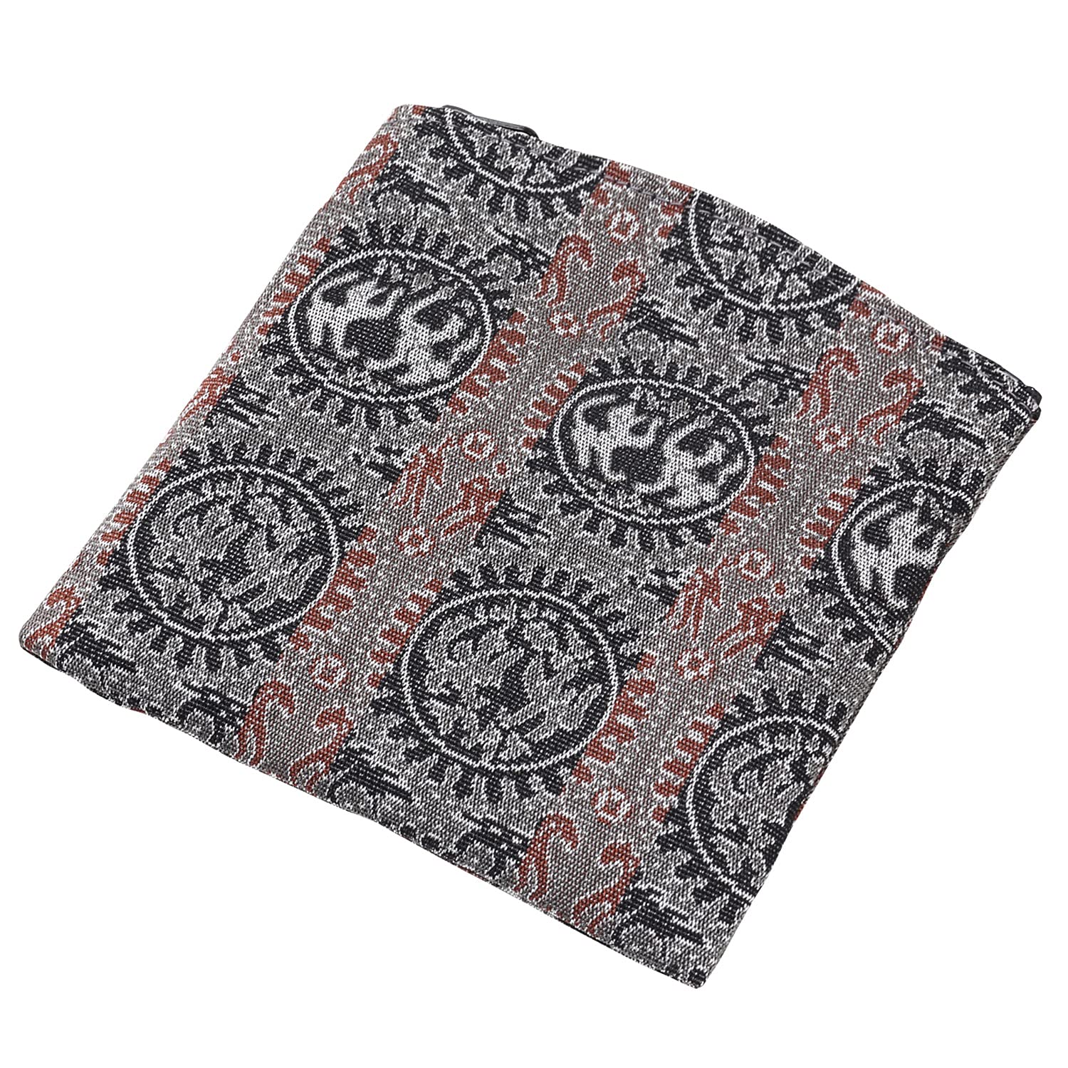 

Shosoin Men s Prayer Beads Pouch with Zipper, 13x13cm, with Outer Box, Made in Japan, Gray