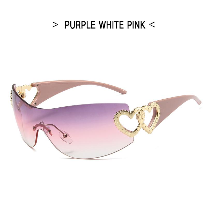 Y2K Hollow Out Sunglasses Women Vintage Rimless Metal Frame Sun Glasses UV400 Protection Fashion Street Photography Eyewear