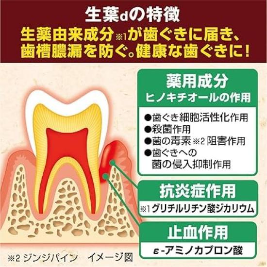 [2 pieces] Fresh Leaf Medicinal Toothpaste to Prevent Periodontitis, Japanese Herbal Flavor, 100g x 2 pieces