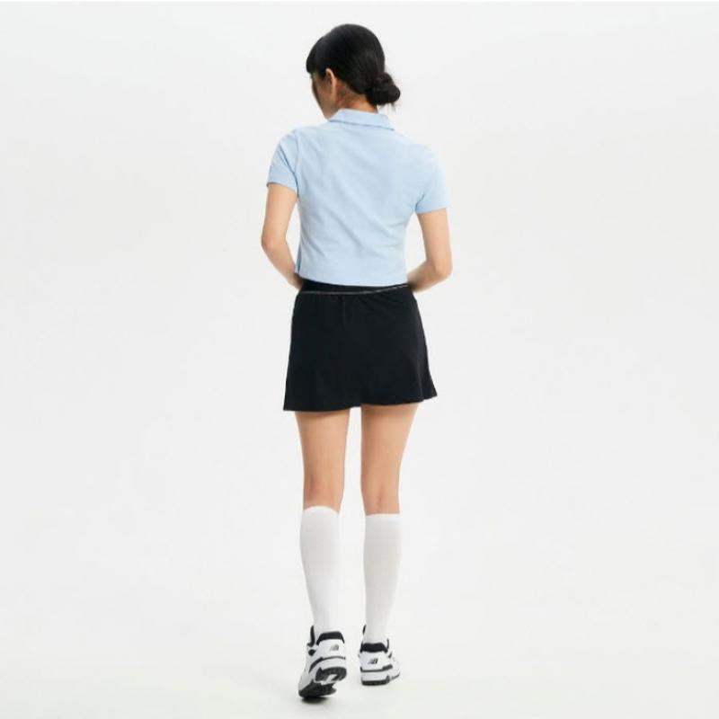 New Balance Sleeve Tee Rqk Nbnfe2w502 51 Women Single Mesh Semi Crop Open Collar