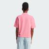 Adidas Scribble Graffiti Pattern Loose Fit Casual Short Sleeve Polo Shirt Women Pink Black IJ8745