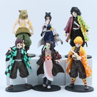 6PCS/LOT Anime Postava zabijáka démonů Kamado Tanjirou Nezuko Akční figurky Modely Hračky Figurka Zenitsu Inosuke Kimetsu No Yaiba