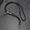 Adjustable Bolo Tie Necklaces Turquoise Vintage Sweater Chain Trendy Bull Head Necklaces  Men Women