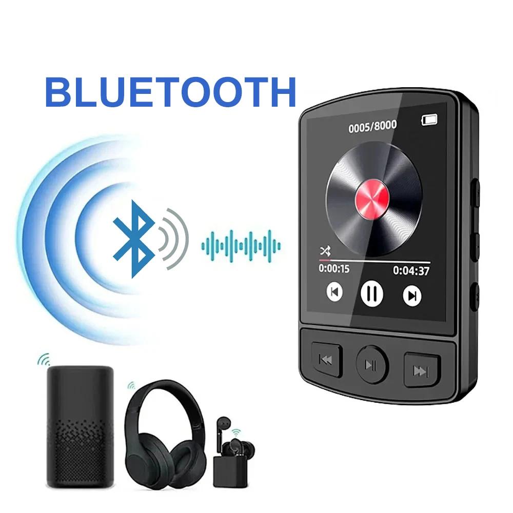 MP3-Player Bluetooth 5.2 1,77-Zoll-Bildschirm Musik-Player mit Lautsprechern Verlustfreie Klangqualität mit Aufnahme E-Book Videowiedergabe