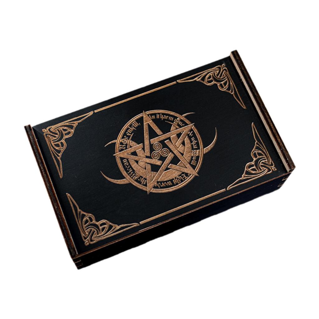 Holz Tarot Box Rechteckig Schiebend Heimdeko Sammlerstück Dekorativ Geschenk Kartenorganisator Tarots Kartenbox Schmuck Andenkenbox