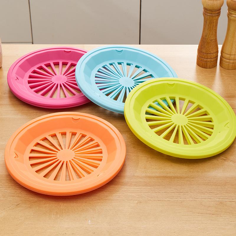 Plastic Round Hollow Basket Drainer Outdoor Picnic Food Tray BBQ Grill Plate Holder Wholesale