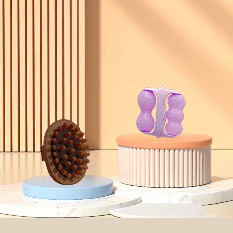 Massage Set with Facial Ice Roller, Body Meridian Massage Comb, and Foot Massage Wheel for All-around Massage