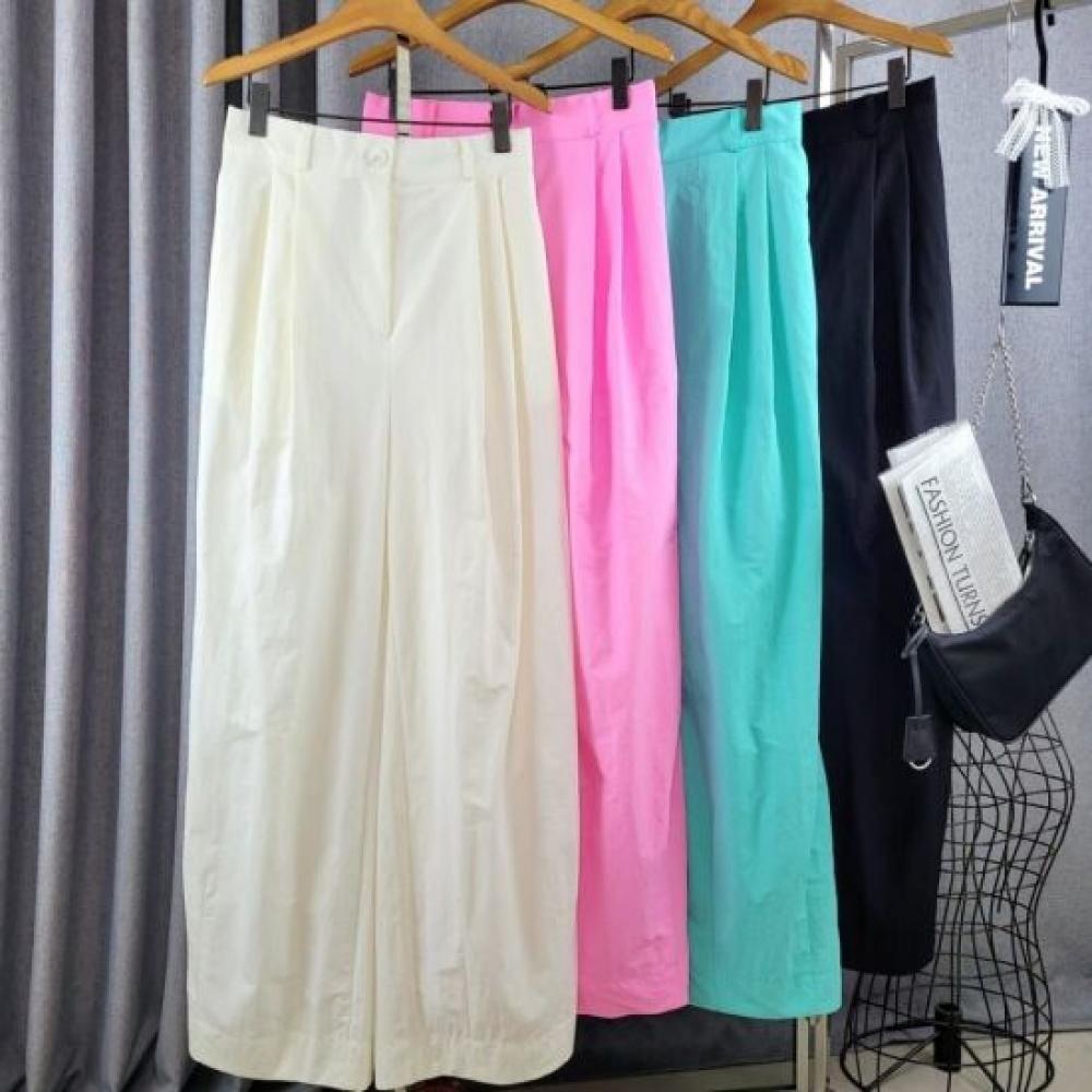 C S In The Room blaCk Label Timo wrInkled pIntuCk baCkbandIng Wide pantS 4Color