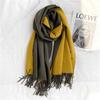 Scarf Women's Winter Simple Versatile Soft Double Sided Solid Color Shawl Tassel Imitation Cashmere Thickened Autumn and Winter Warm Scarf
