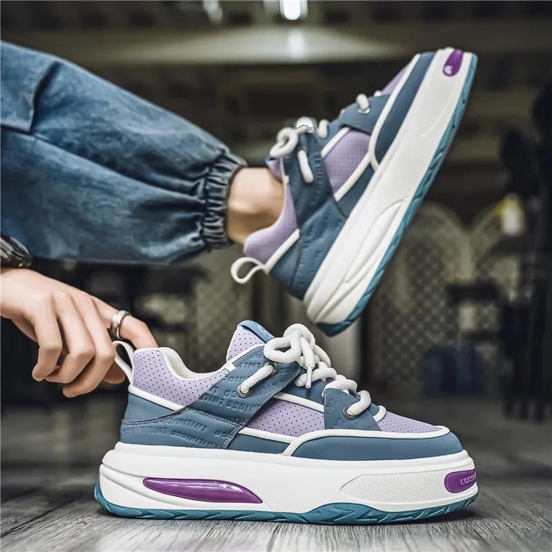 Modne Casualowe Buty Mokasyny Męskie Skateboard Sport i Rekreacja Miękkie i Wygodne Antypoślizgowe Wiosna i Jesień Gruba Podeszwa