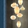 Natural marble restaurant pendant light ceiling light room decoration high-end snowflake stone all copper home hanging  fixtures