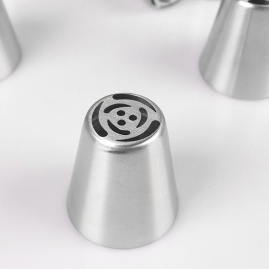7Pcs Russian Piping Nozzle Set Stainless Steel Flower Tips
