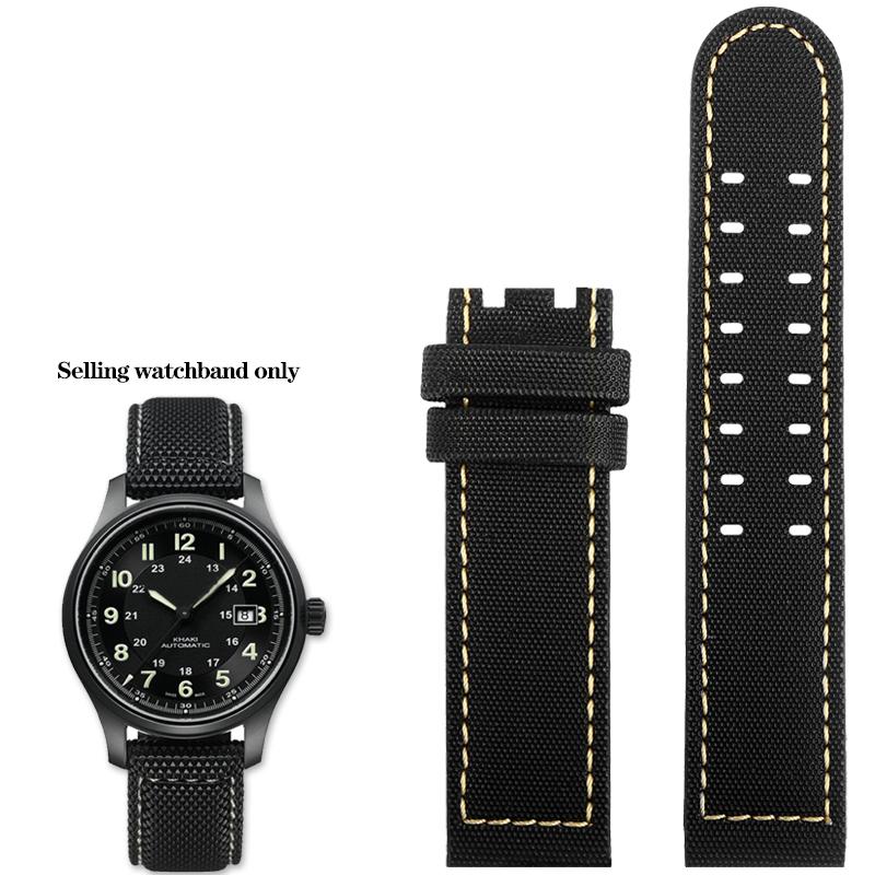 

Нейлон + Кожаный Ремешок для Часов для Hamilton Kaki Field Aviation H70575733 H71626735 Водонепроницаемый Браслет для Часов Мужской 20мм 22мм 22mm