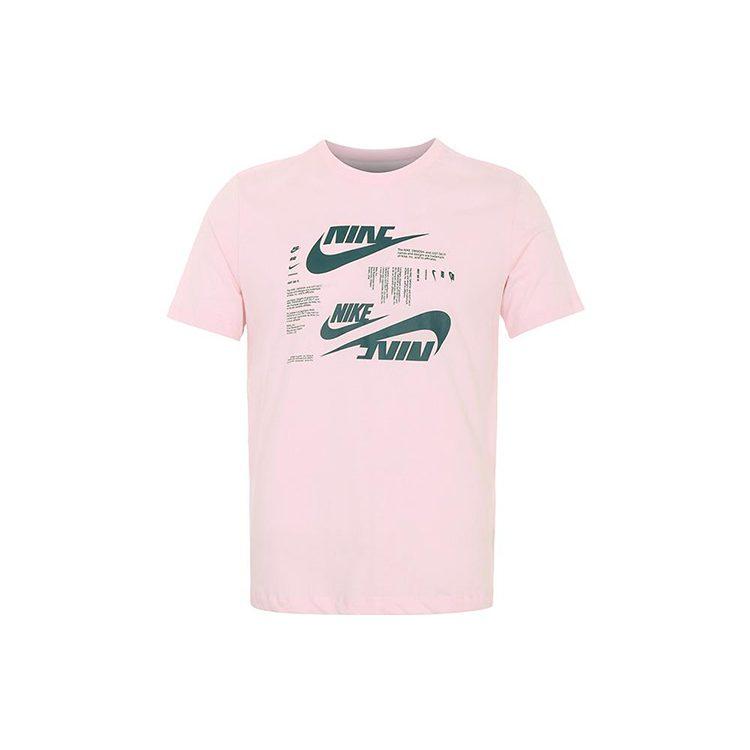 Nike T-shirts Heren Schuimroze Ronde Hals Normale Rechte Pasvorm DR7816-663