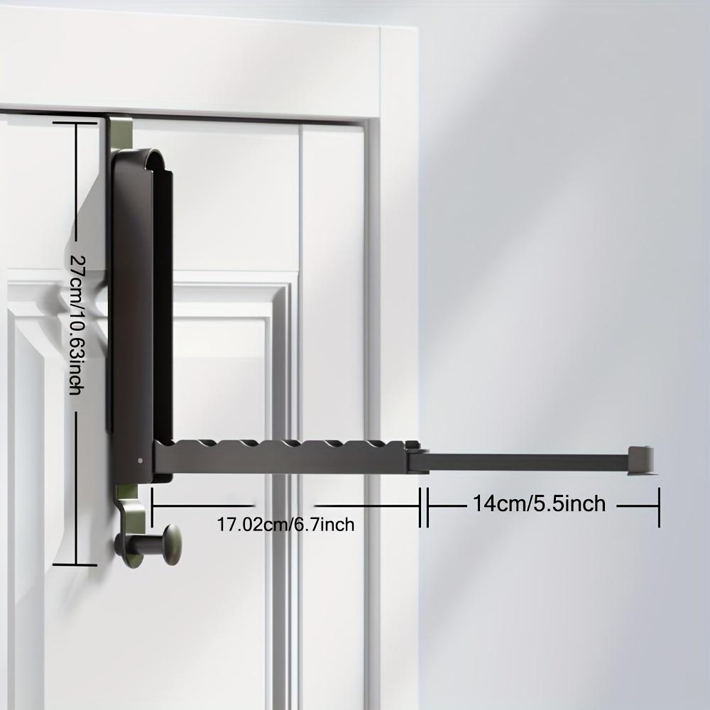Space-Saving Folding Clothes Rack - Heavy Duty Aluminum Alloy, Over-the-Door Hanger with Retractable Rod for Easy Storage & Organization