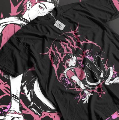 Anime Vintage T-shirt Horror Anime Gift Shirt Girl Anime All Time Anime Shirt