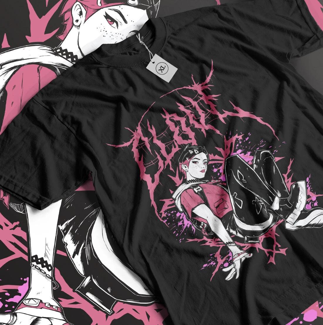 

Anime Vintage T-shirt Horror Anime Gift Shirt Girl Anime All Time Anime Shirt XL