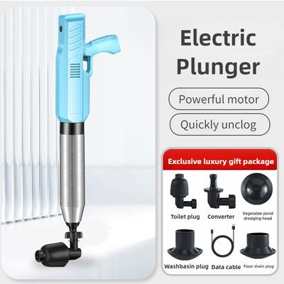 High Anti-splash Sewer Drain Pneumatic Dredge Equipment Wireless Toilet Plunger Cleaner Pressure Toilet Electric Plunger