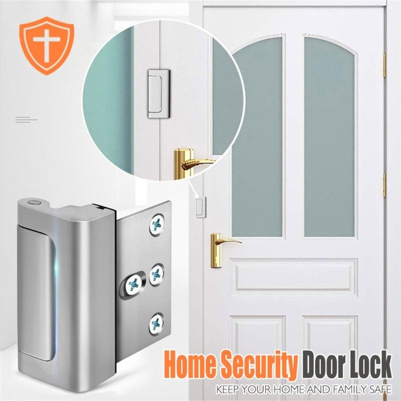 Aluminum Alloy Antitheft Door Latches Bolt Door Reinforcement Lock Hardware Convenient Home Security Door Lock Enduring