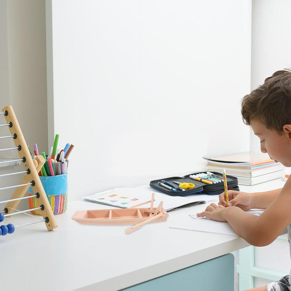 ARTIBETTER Wooden Fishing Boat Model Miniature Boat 12 Inch Small Wooden Ship Handcrafted Craftsmanship Home Office Desk Decor